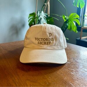 Vintage Victoria’s Secret ‘90s White Gold Embroidered Strapback Dad Hat Cap